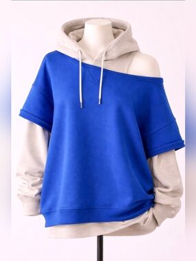 Free People Cruise Sweatshirt Tee In Stellar Blue SZ Medium *Soldout* NWT $98
